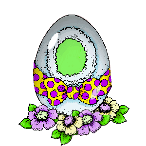 Gif animé avec un œuf de Pâques et un lapin