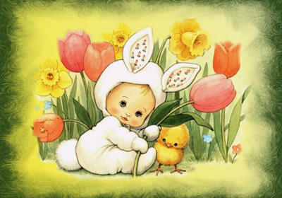 Carte de voeux avec la silhouette d'un lapin de Pâques et des étoiles en arrière-plan, l'expression Joyeuses Pâques est blanche.